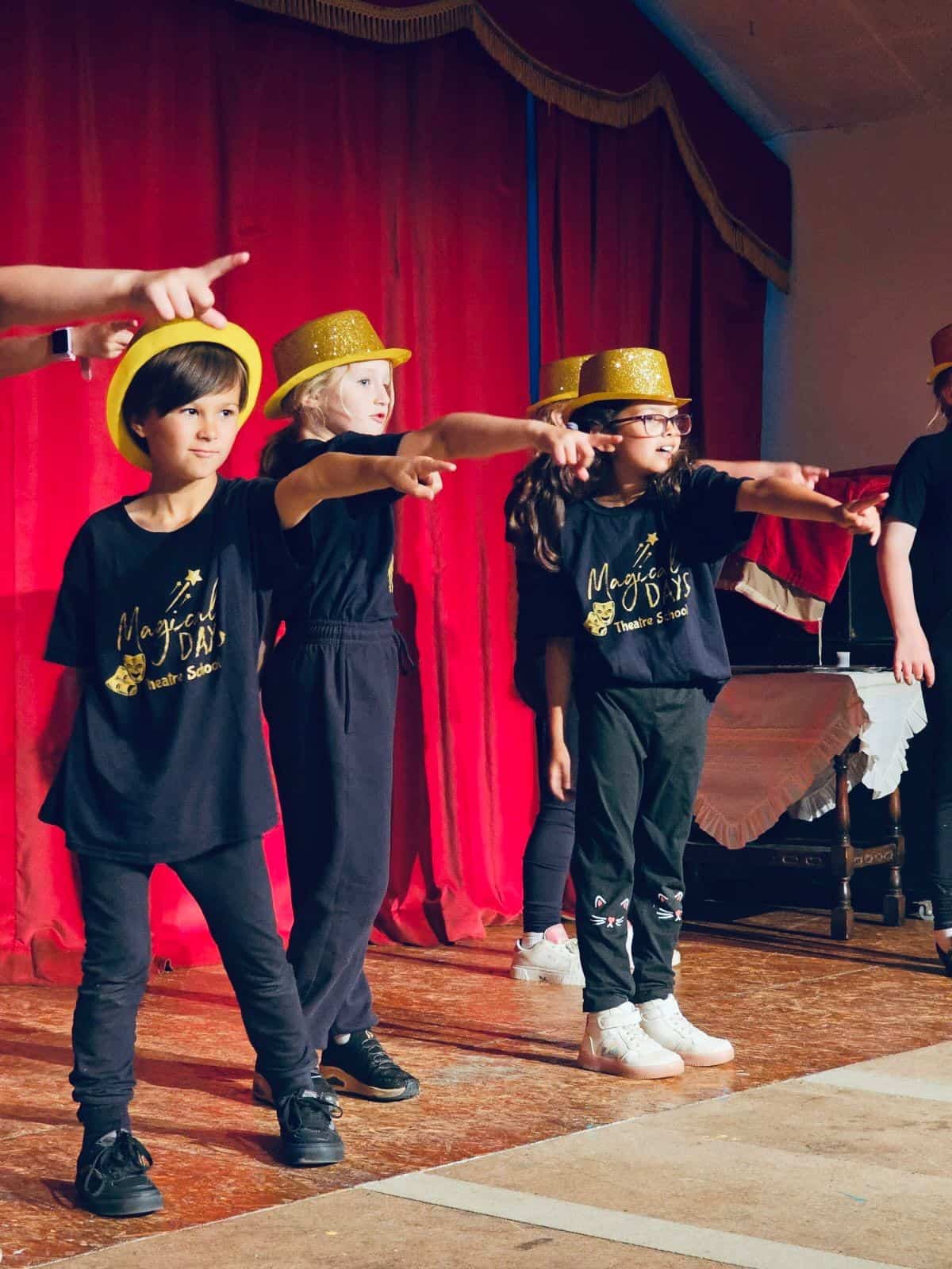 Children having fun performing together